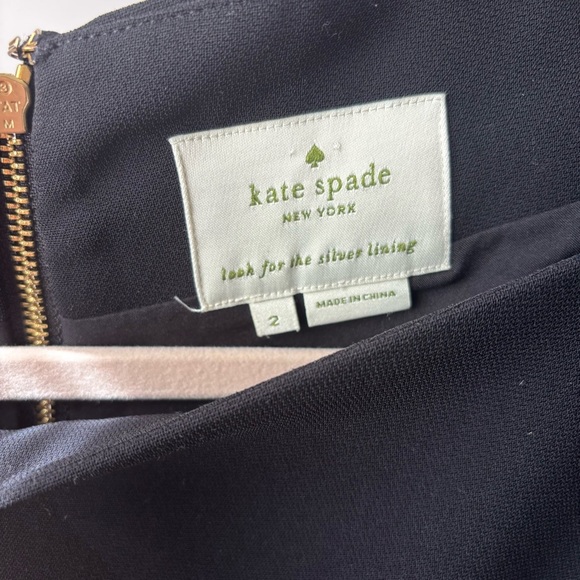 Kate Spade Flounce Dress Size 2 Designer LBD 3/4 Sleeve Mini Crepe - Picture 4 of 4